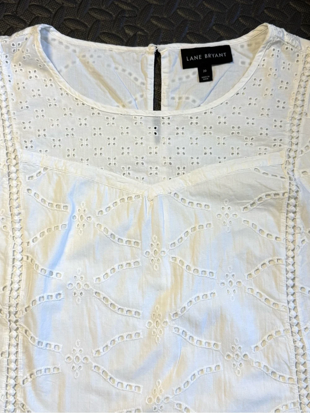 Lane Bryant White Cotton Eyelet Blouse Plus Size 20
